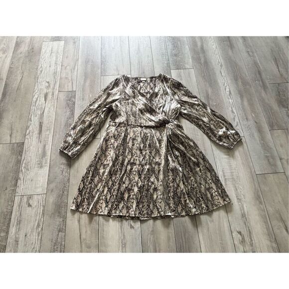 Ava & Viv shimmery snake skin print knee length dress size 1X - Picture 3 of 16